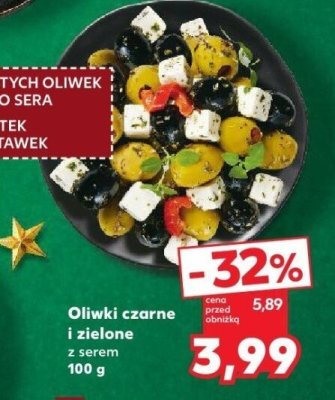 Oliwki czarne i zielone z serem 100 g promocja w Kaufland
