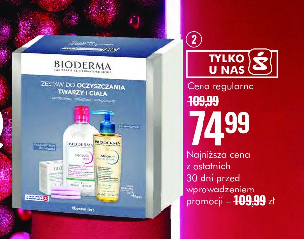 Zestaw w pudełku hydrobio hyalu: płyn micelarny 500ml + serum 300 ml + płatki 3 szt Bioderma zestaw promocja w Super-Pharm