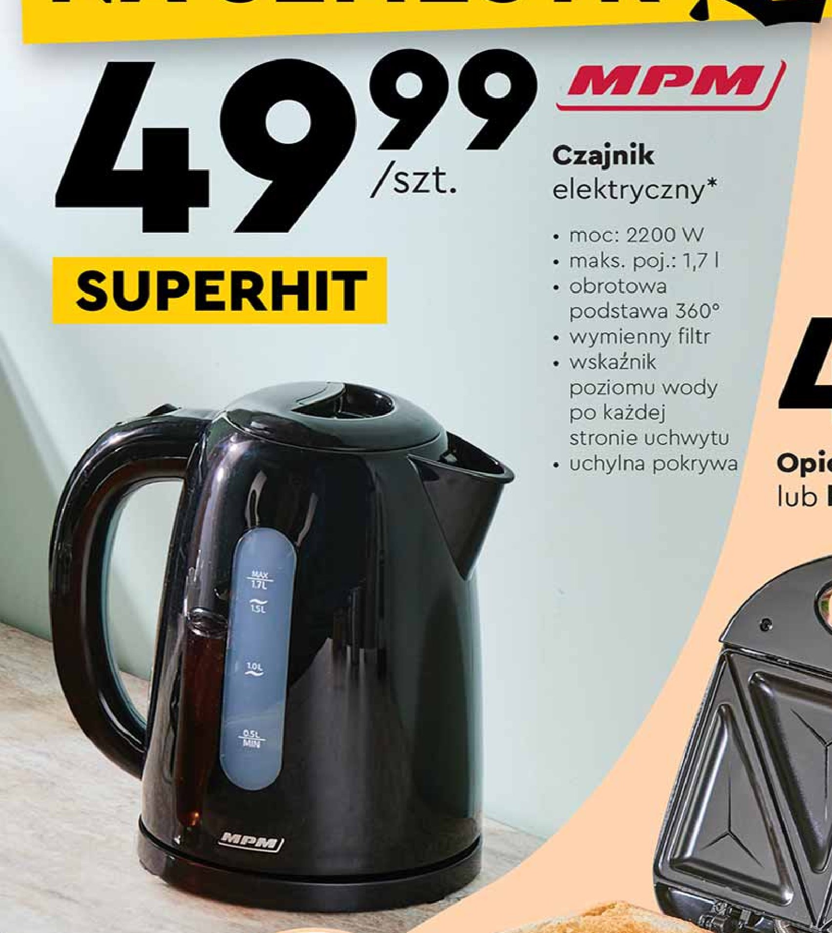 Czajnik bezprzewodowy 1.7 l Mpm product promocja