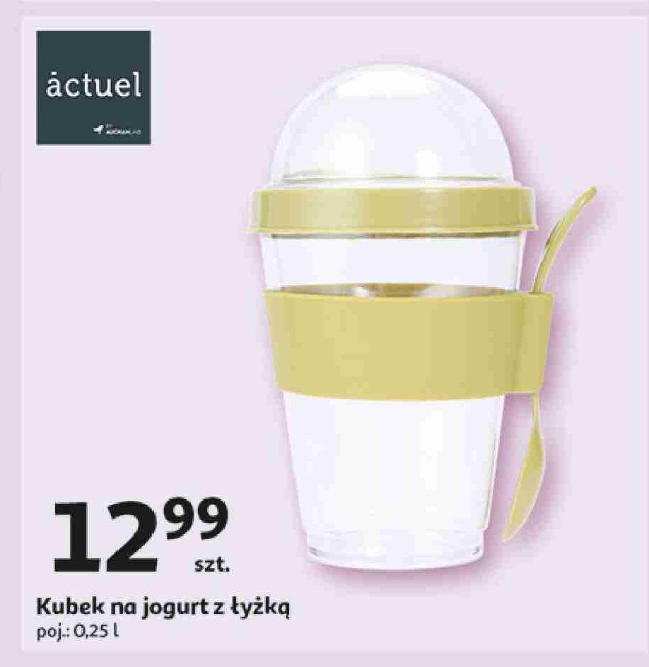 Kubek na jogurt z łyżką 250 ml Actuel promocja