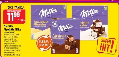 Czekolada mleczko Alpejskie Milka promocja w POLOmarket