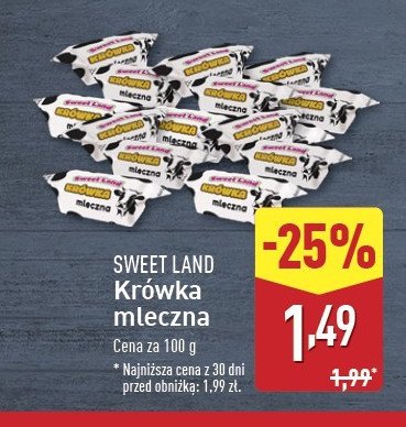 Cukierki krówki mleczne Sweetland promocja w Aldi