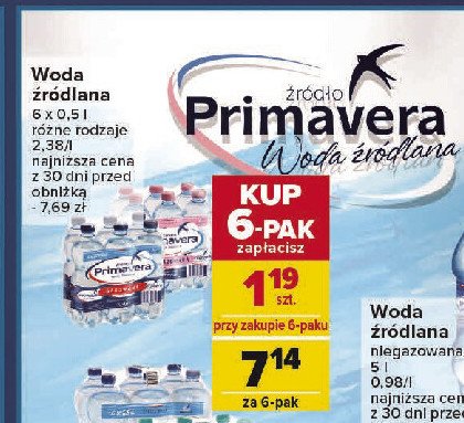 Woda gazowana Primavera promocja w Carrefour