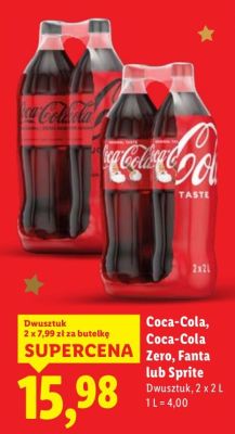 Napój Coca-Cola, Coca-Cola Zero, Fanta lub Sprite promocja w Lidl