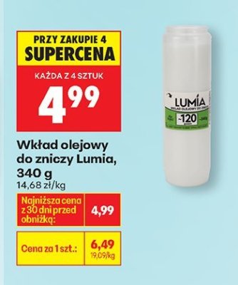 Wkład olejowy do znicza  promocja w Biedronka