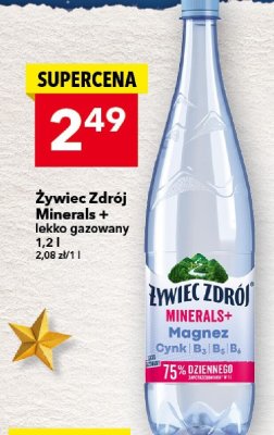 Woda Żywiec Zdrój Minerals + lekko gazowany 1,2 l promocja w LEWIATAN