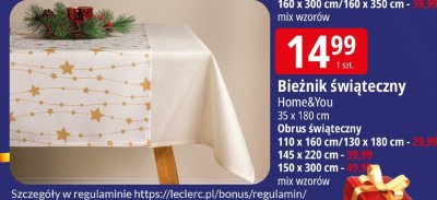 Bieżnik świąteczny Home&You promocja w Leclerc