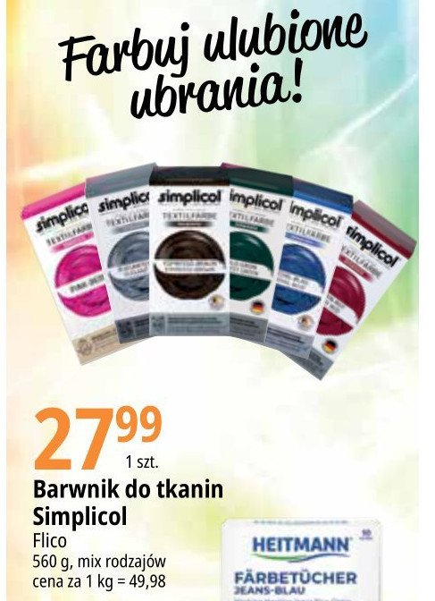 Farba do tkanin le艣na ziele艅 Simplicol promocja