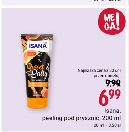 Peeling pod prysznic sweet & salty Isana promocja