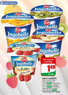 Jogurt Jogobella różne rodzaje Zott promocja w Dino