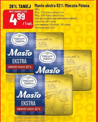 Masło ekstra 82% Mleczna Polana promocja w POLOmarket