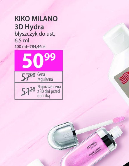 Błyszczyk do ust Kiko milano 3d hydra promocja w Hebe