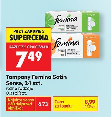 Tampony Satin Sense 24 szt. różne rodzaje promocja w Biedronka