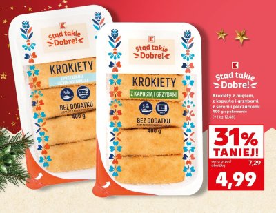 Krokiety z mięsem, z kapustą i grzybami, z serem i pieczarkami Stąd takie Dobre! promocja w Kaufland
