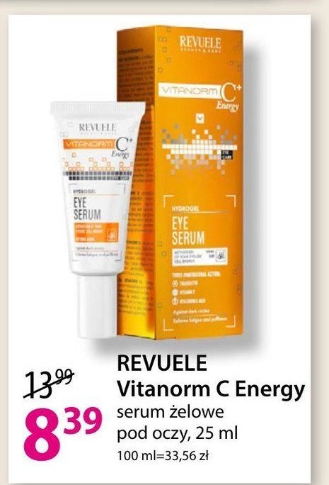 Serum żelowe pod oczy Revuele vitanorm c+ energy promocja