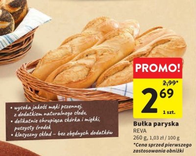 Bułka paryska REVA promocja w Intermarche