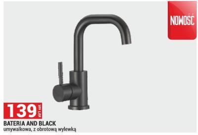 Bateria AND BLACK umywalkowa, z obrotową wylewką promocja w Merkury Market