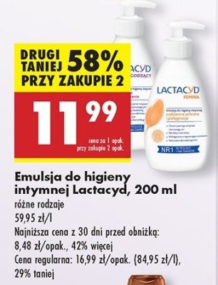 Emulsja do higieny intymnej 艂agodz膮ca Lactacyd femina promocja