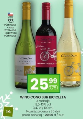 Wino Cono Sur Bicicleta (3 rodzaje) 0,75l promocja w Twój Market