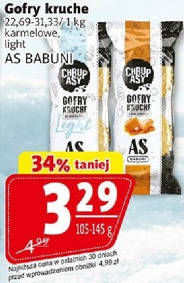 Gofry Gofry kruche kakaowe, light AS BABUNI promocja w Prim Market