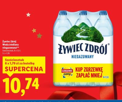 Woda Żywiec Zdrój niegazowana 1,5L promocja w Lidl