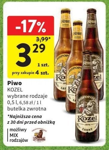 Piwo Kozel Cerny promocja w Intermarche