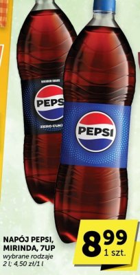 Napój Pepsi, Mirinda, 7up wybrane rodzaje 2 L, 4.50 zł/l promocja w ABC