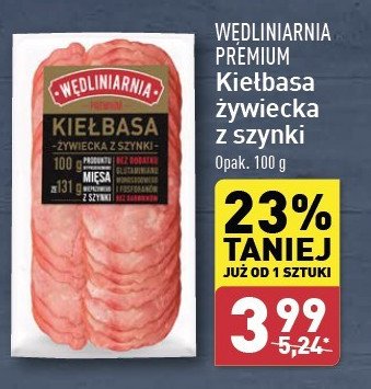 Kiełbasa żywiecka z szynki Wędliniarnia premium promocja