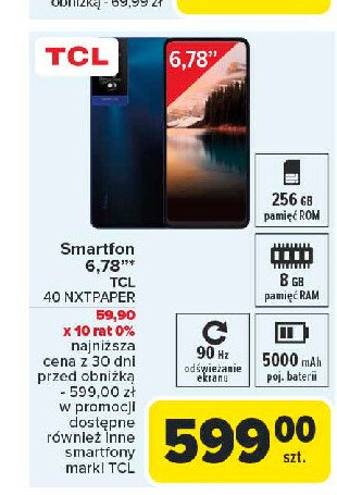 Smartfon 40 nxtpaper niebieski Tcl promocja
