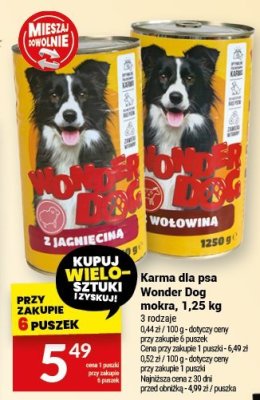 Karma dla psa Wonder Dog mokra z wołowiną, 1,25 kg promocja w Twój Market