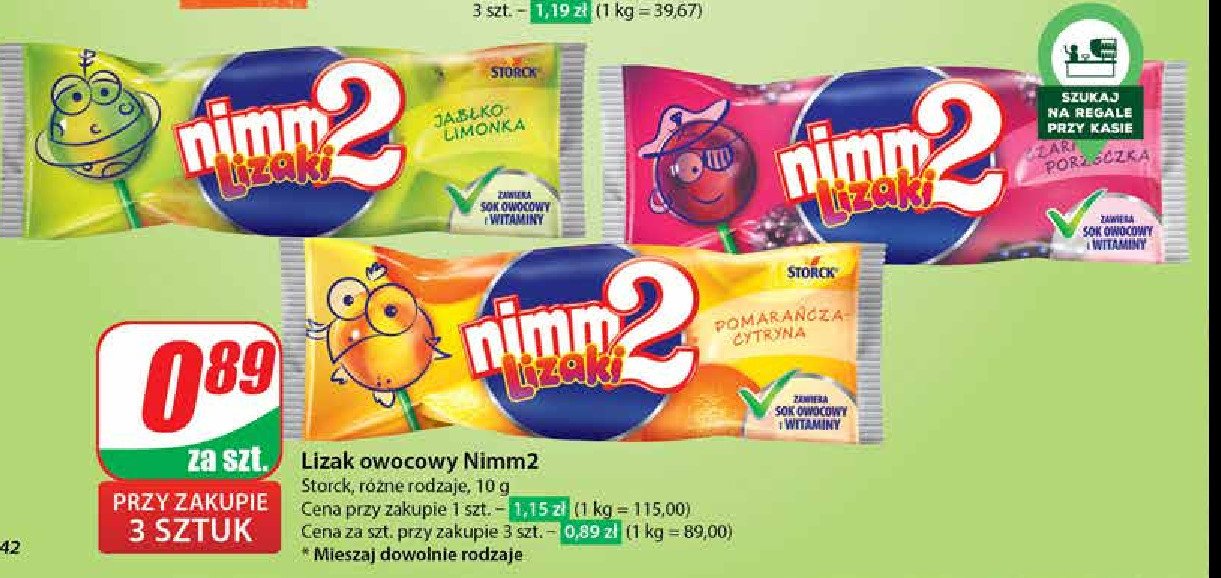 Lizak jabłko limonka Nimm2 lizaki promocja