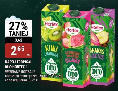 Napój Tropical Duo Hortex 1 l wybrane rodzaje promocja w bi1