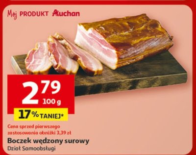 Boczek wędzony surowy promocja w Auchan