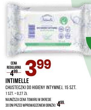 Chusteczki higieniczne INTIMELLE promocja w Drogerie Natura