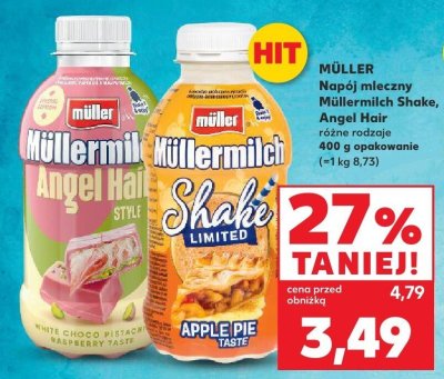 Napój mleczny Müllermilch Shake, Angel Hair różne rodzaje promocja w Kaufland