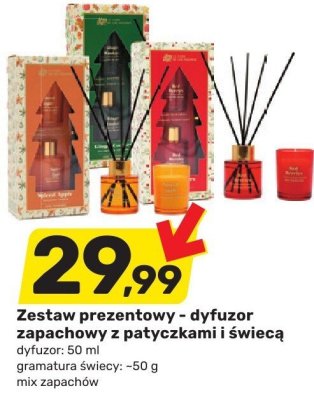 Zestaw prezentowy - dyfuzor zapachowy z patyczkami i świecą promocja w Bricomarche