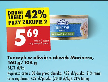 Tuńczyk w oliwie z oliwek Marinero promocja