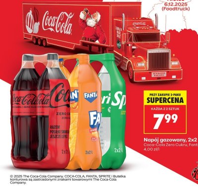 Napój gazowany Coca-Cola Zero Cukru, 2x2 l promocja w Biedronka