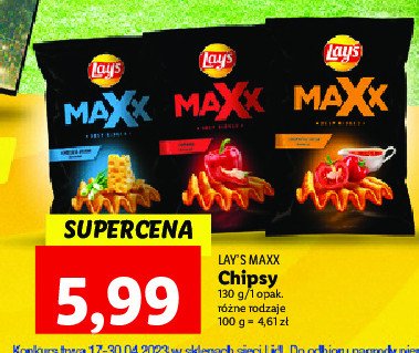 Chipsy orientalna salsa Lay's maxx mocno pogięte promocja