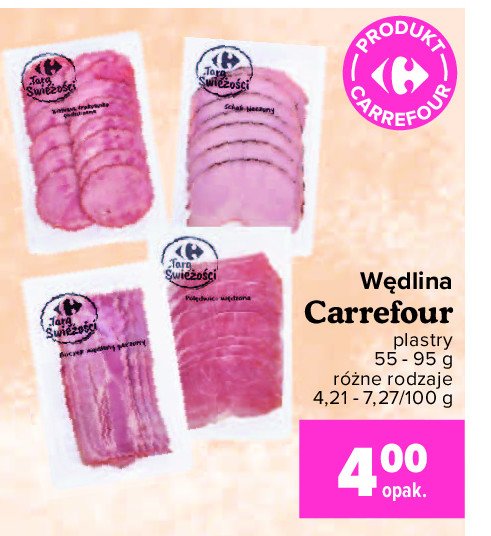 Boczek wędzony parzony Carrefour targ świeżości promocja