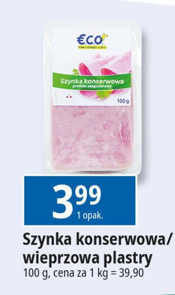 Szynka wieprzowa plastry Eco+ promocja