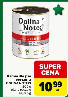 Karma dla psa PREMIUM DOLINA NOTECI różne rodzaje 800g promocja w Carrefour