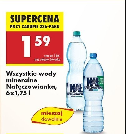 Woda delikatnie gazowana Nałęczowianka promocja w Biedronka