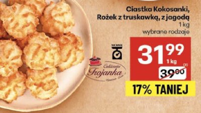 Ciastka Kokosanki, Rożek z truskawką, z jagodą wybrane rodzaje promocja w Delikatesy Centrum