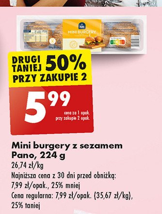 Burgery mini z sezamem Pano promocja