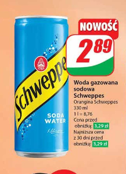Napój soda water Schweppes promocja