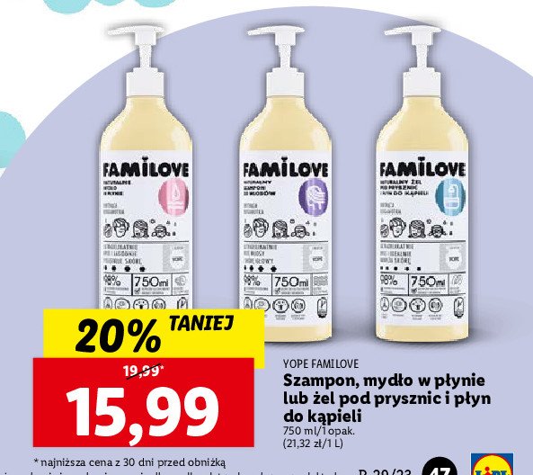Naturalny żel pod prysznic i płyn do kąpieli Yope familove promocja