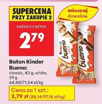 Baton Bueno white 39g promocja w Biedronka