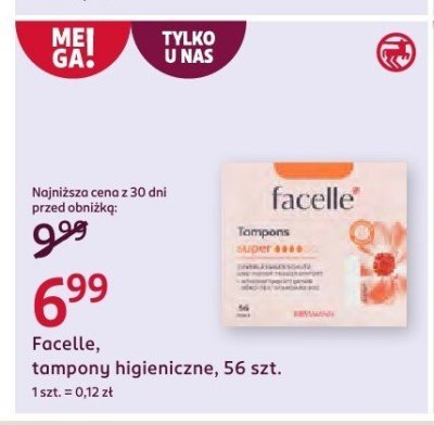 Tampony higieniczne Facelle, 56 szt. promocja w Rossmann