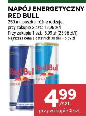 Napój energetyczny Red Bull promocja w Stokrotka